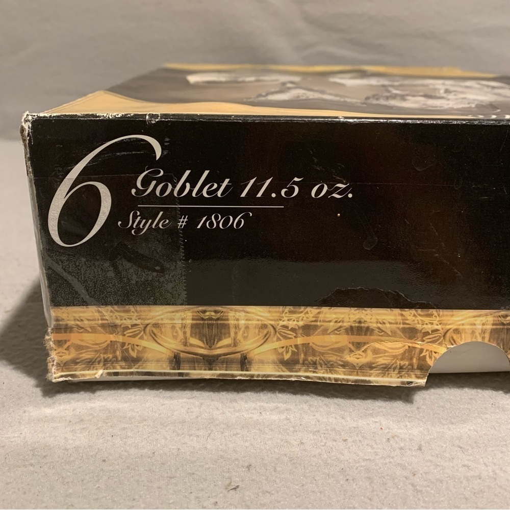 Duchess Collection Entertaining Wine Goblets Floral Design Gold Accent set of 6 - Picture 5 of 6